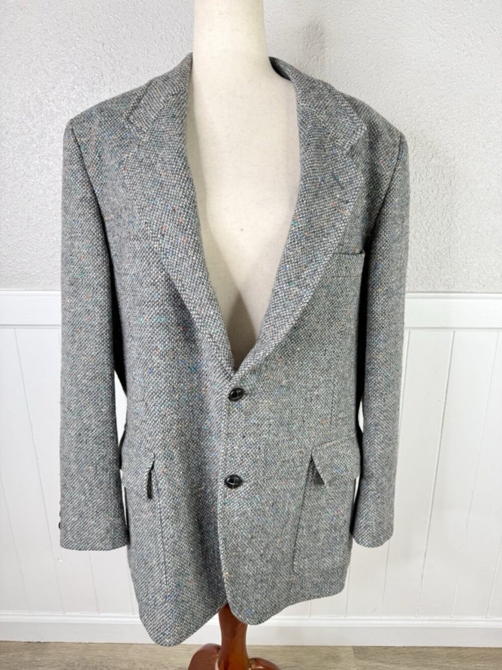 Vintage Pendleton Donegal Tweed Blazer Men's Size 44 USA Made Wool Elbow Patch